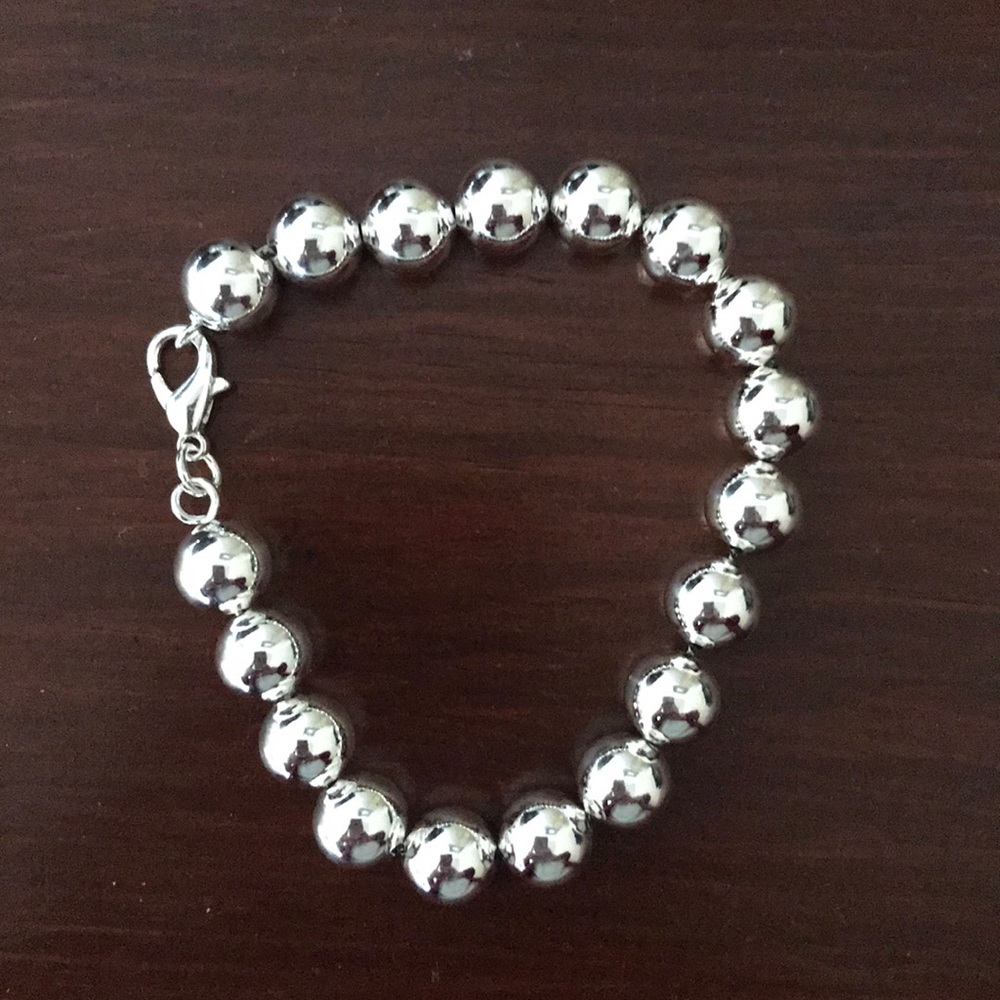 Silvertone Beaded Bracelet - Picture 2 of 4